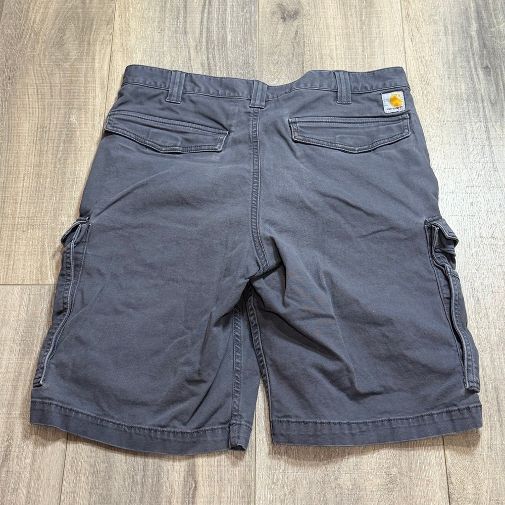 Carhartt Mens Relaxed Fit Cargo Shorts 36 Dark Gray Canvas Utility Work Shorts